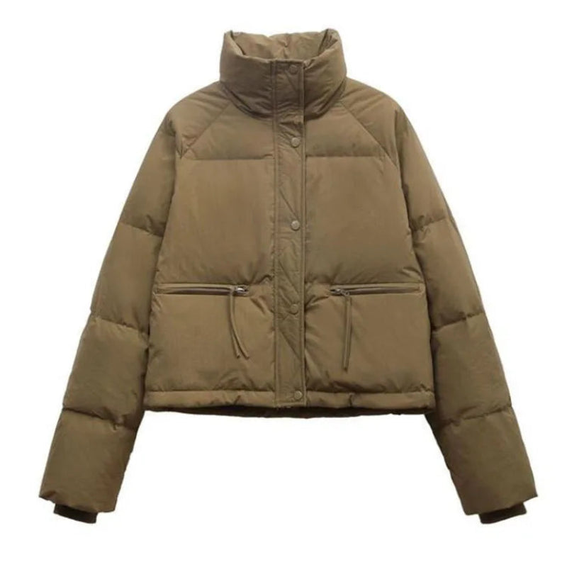 Y2K Small Crop Stand Collar Padded Puffer Jacket Coat