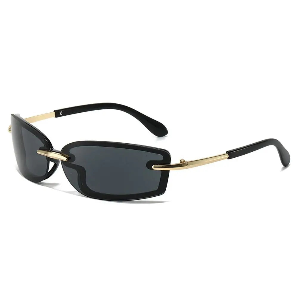 Y2K Small Rimless Square Candy Colour Futuristic Sunglasses