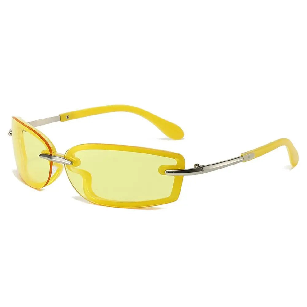 Y2K Small Rimless Square Candy Colour Futuristic Sunglasses