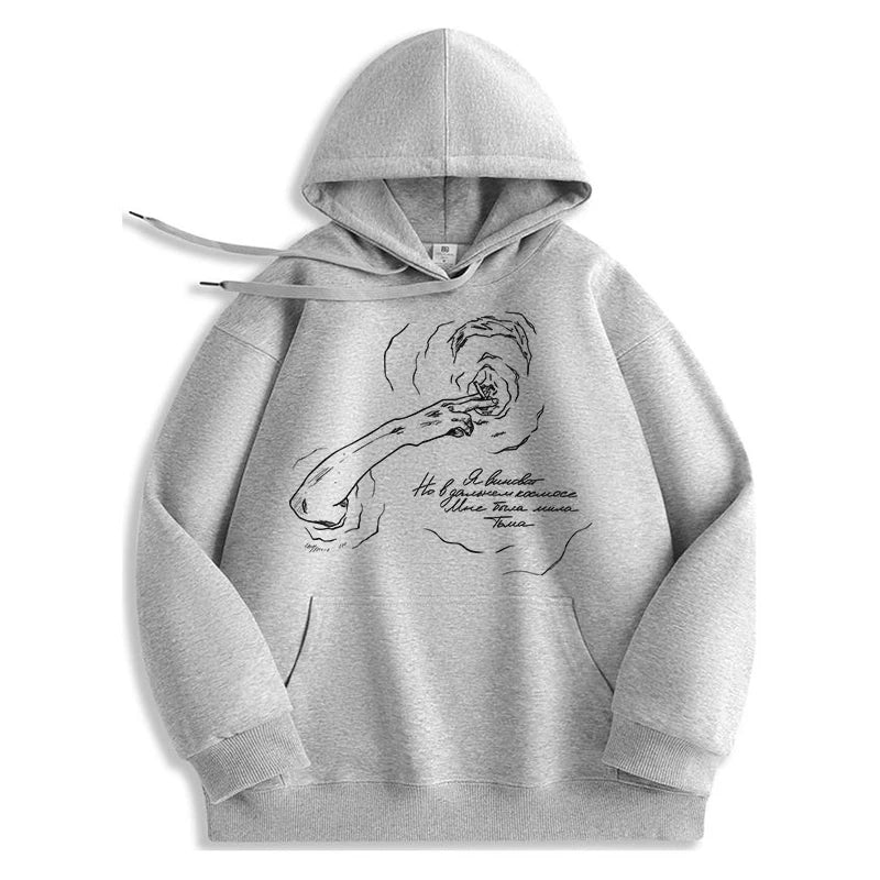 Y2K Smoking Portrait Graphic Hoodie