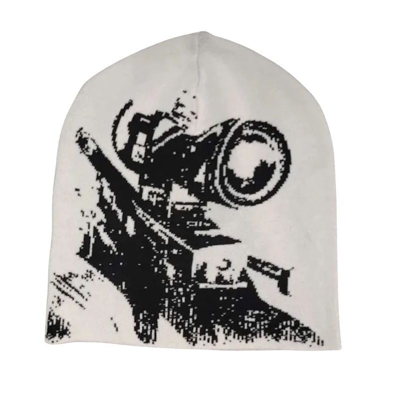 Y2K Sniper Graphic Beanie