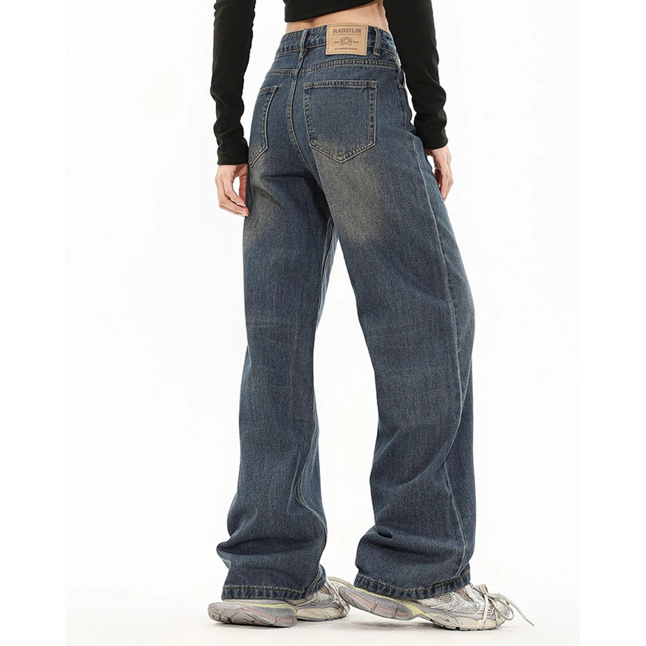 Y2K Spider Print Graphic Denim Jeans