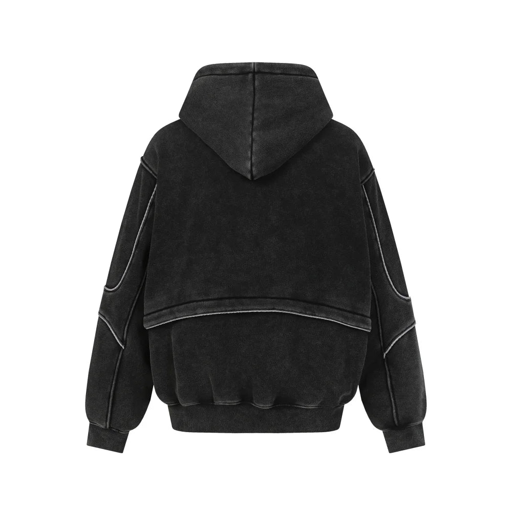 Y2K Spliced Washed Hoodie