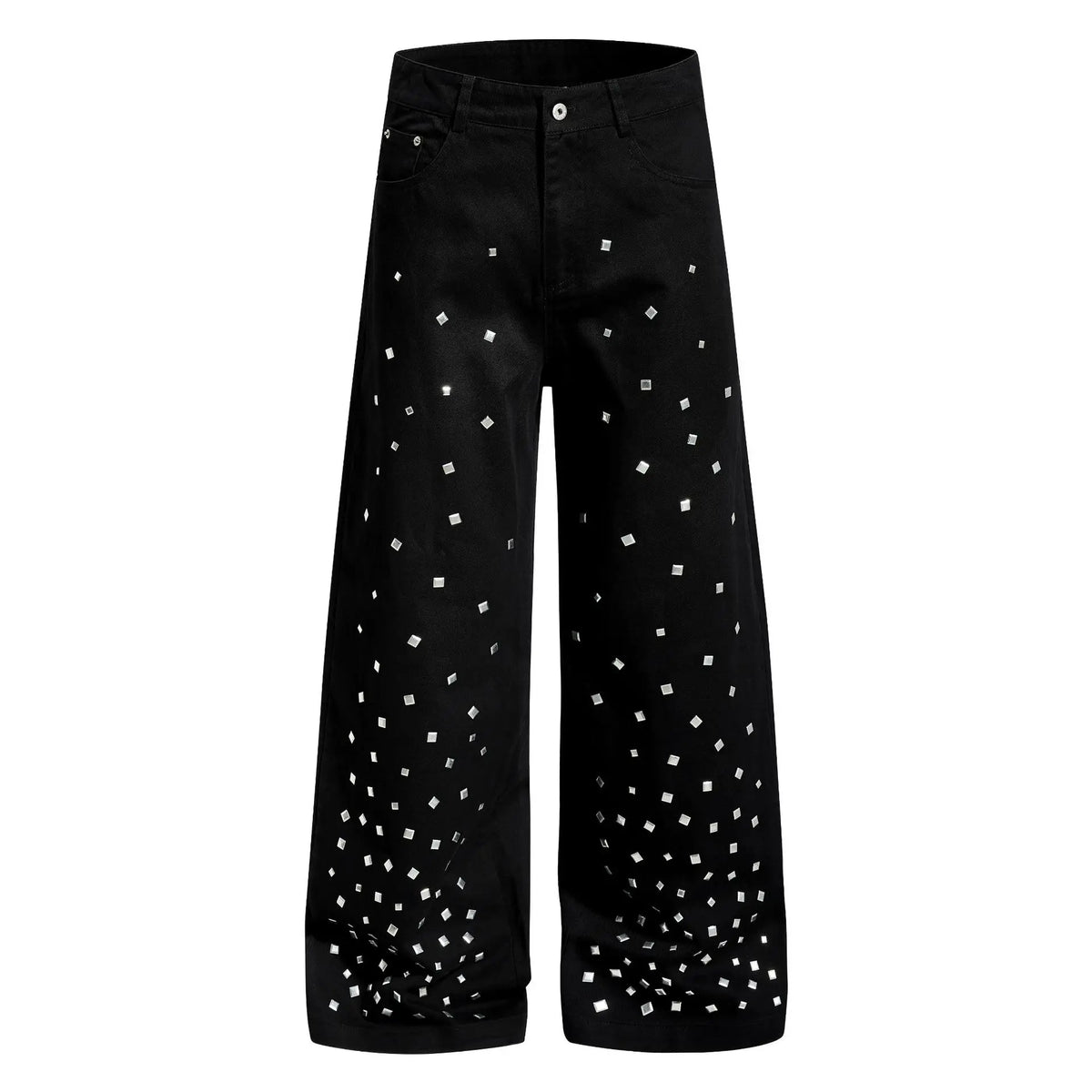 Y2K Square Rhinestone Wide Leg Jeans