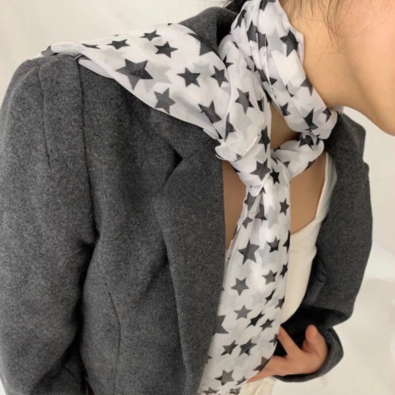 Y2K Star Print Grunge Neckerchief Scarf