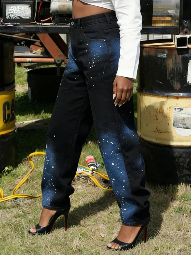 Y2K Starry Astrological Jeans