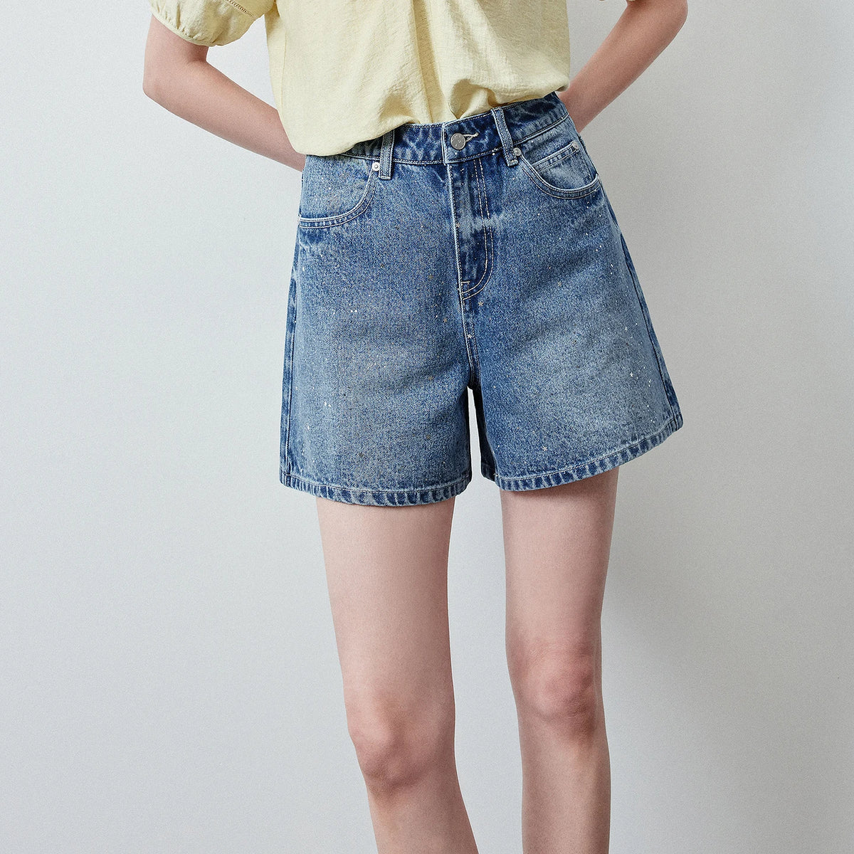 Y2K Starry Sparkle Rhinestone Denim Shorts Jorts