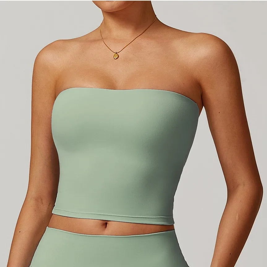 Y2K Strapless Yoga Bandeau Tube Top