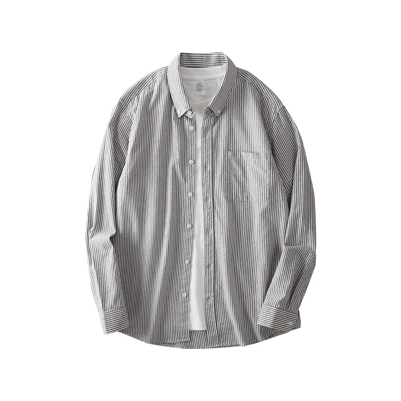 Y2K Striped Long Sleeve Button Down Shirt