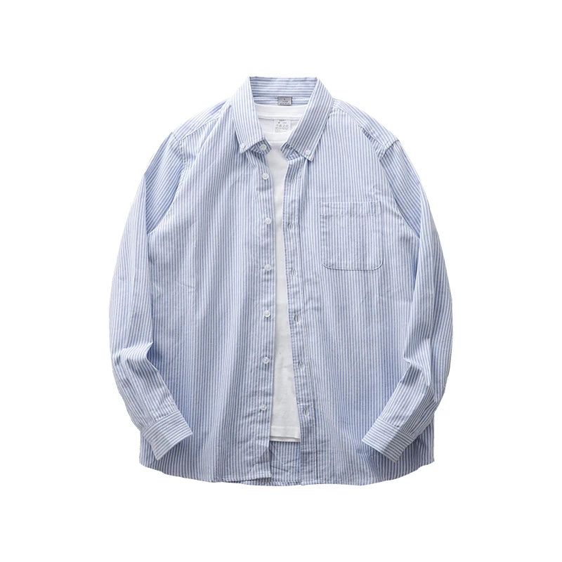 Y2K Striped Long Sleeve Button Down Shirt