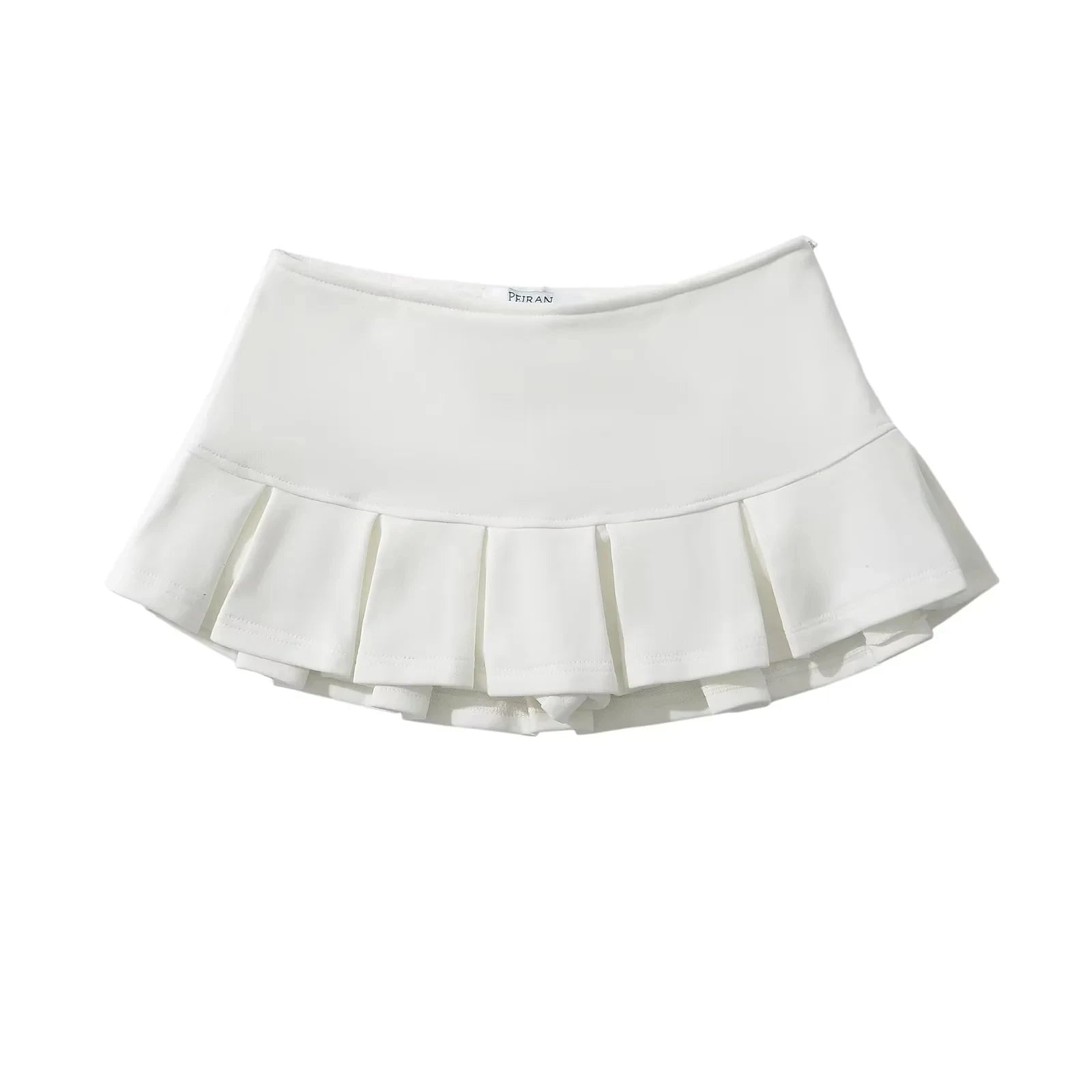 Y2K Terry Fabric Low Waist Pleated Micro Mini Skirt
