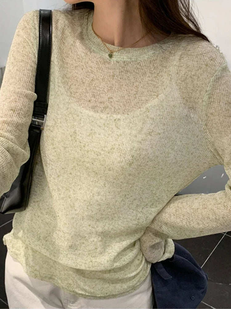 Y2K Thin Long Sleeve Summer Top