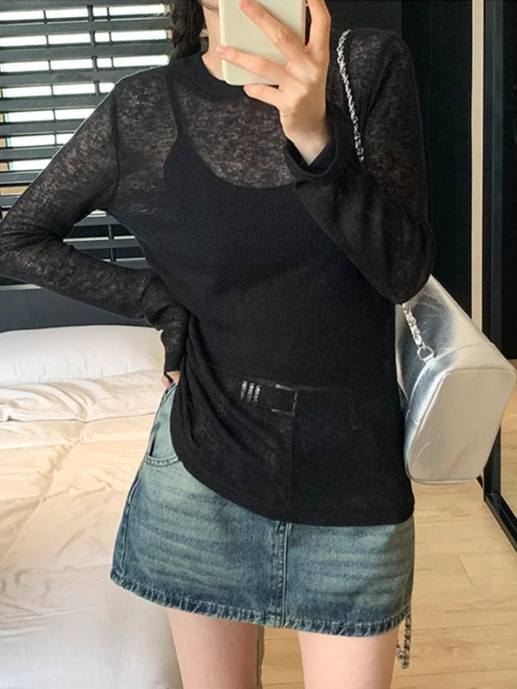 Y2K Thin Long Sleeve Summer Top