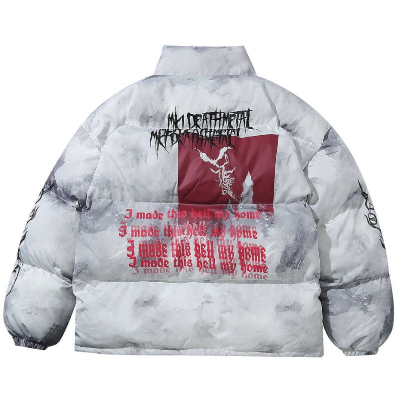Y2K "This is my home" Padded Puffer Jacket Coat