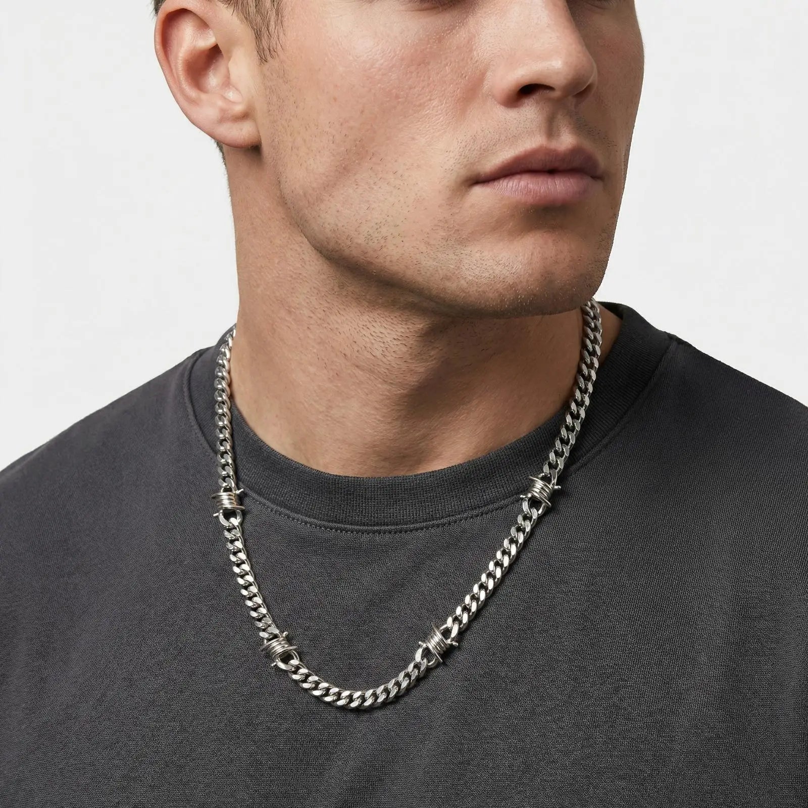 Y2K Thorns Barbed Cuban Chain Necklace
