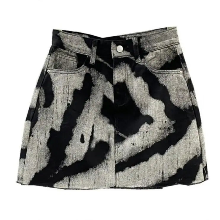 Y2K Tie Dye Printed Mini Skirt