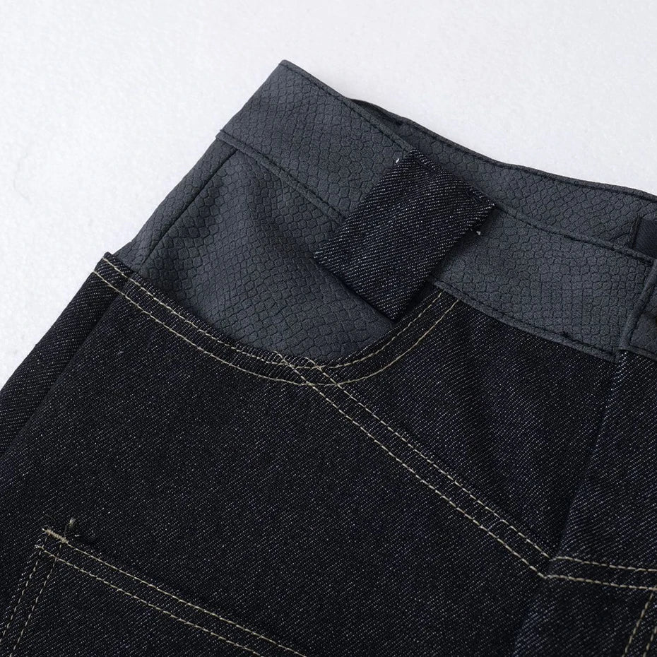 Y2K Tribal Embroidered Baggy Wide Leg Jeans