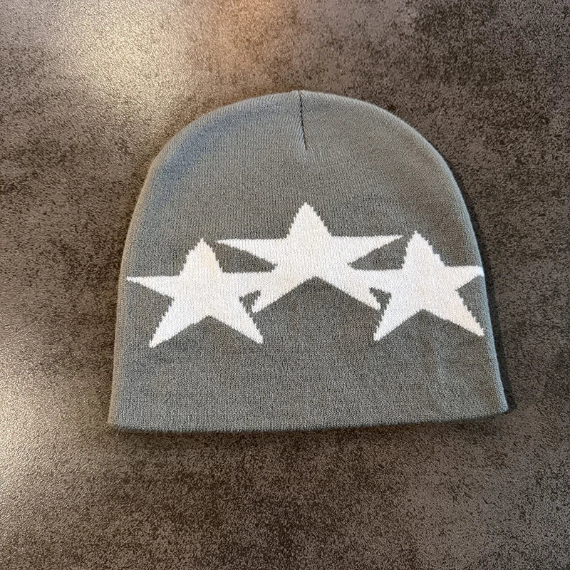 Y2K Triple Star Pentagram Beanie