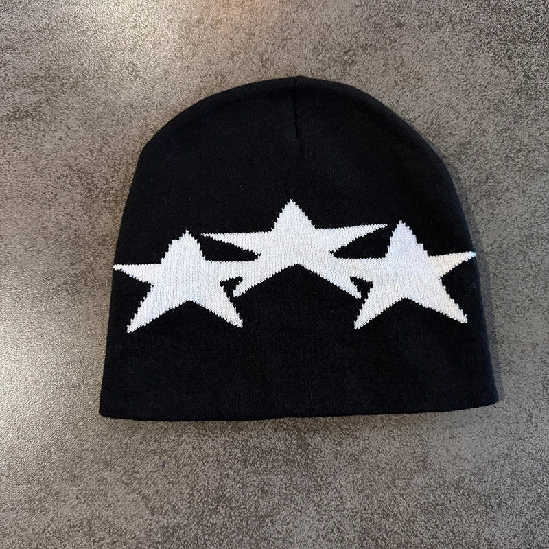 Y2K Triple Star Pentagram Beanie