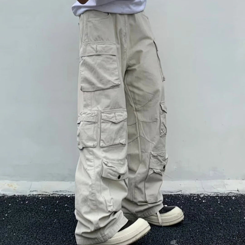 Y2K Utility Style Baggy Low Waist Cargo Trousers