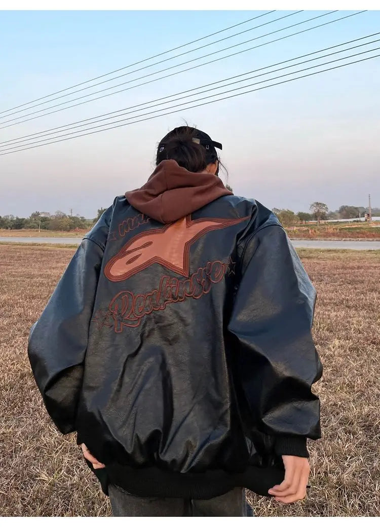 Y2K Vintage Astar Moto Leather Jacket
