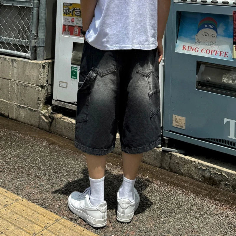 Y2K Vintage Black Wash Mens Denim Shorts Jorts