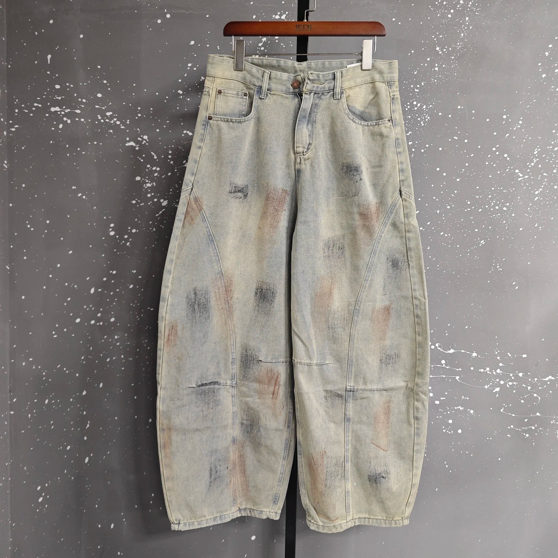 Y2K Vintage Dirty Washed Baggy Wide Leg Barrel Jeans