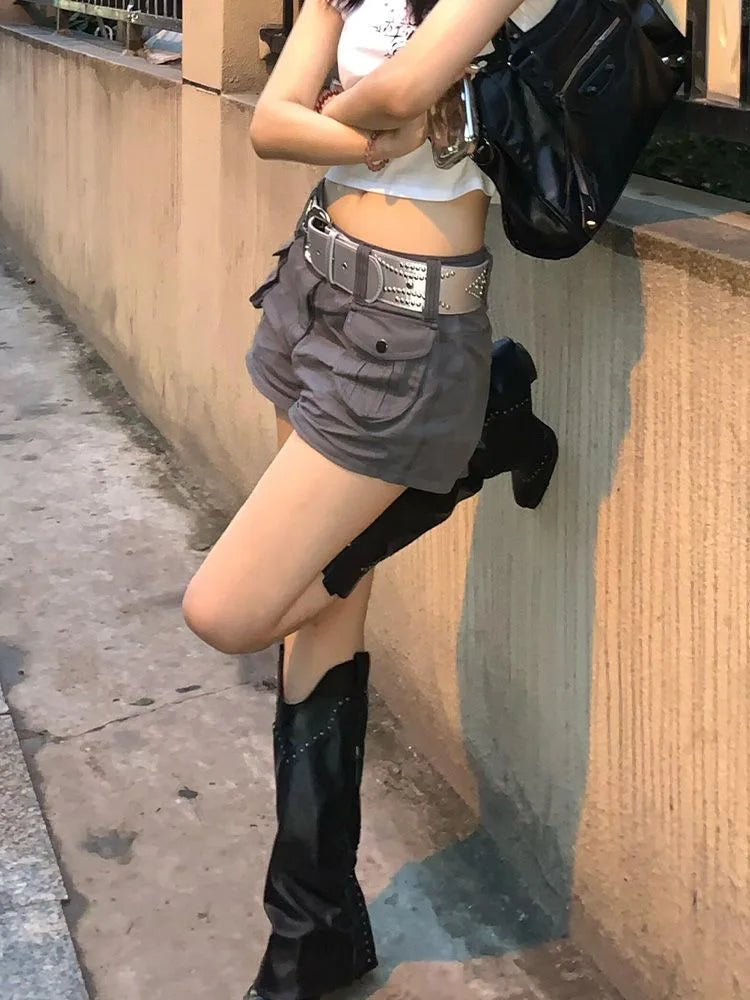 Y2K Vintage High Waist Cargo Shorts