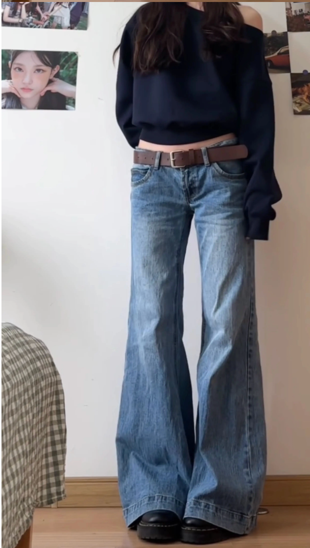 Y2K Vintage Old Money Baggy Flared Jean