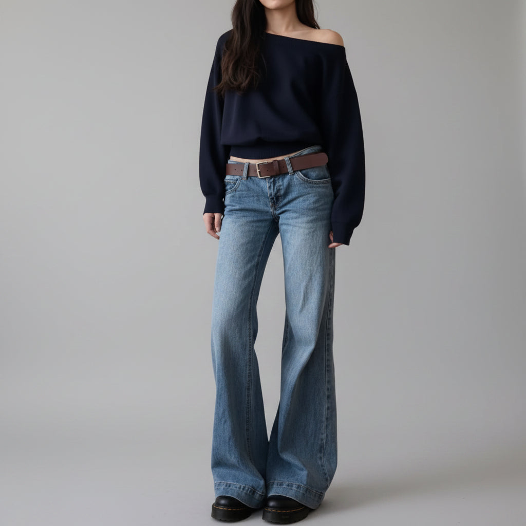 Y2K Vintage Old Money Baggy Flared Jean