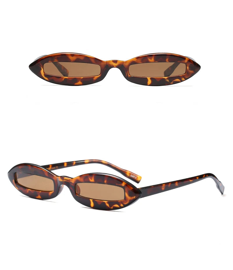 Y2K Vintage Retro Small Oval Futuristic Sunglasses