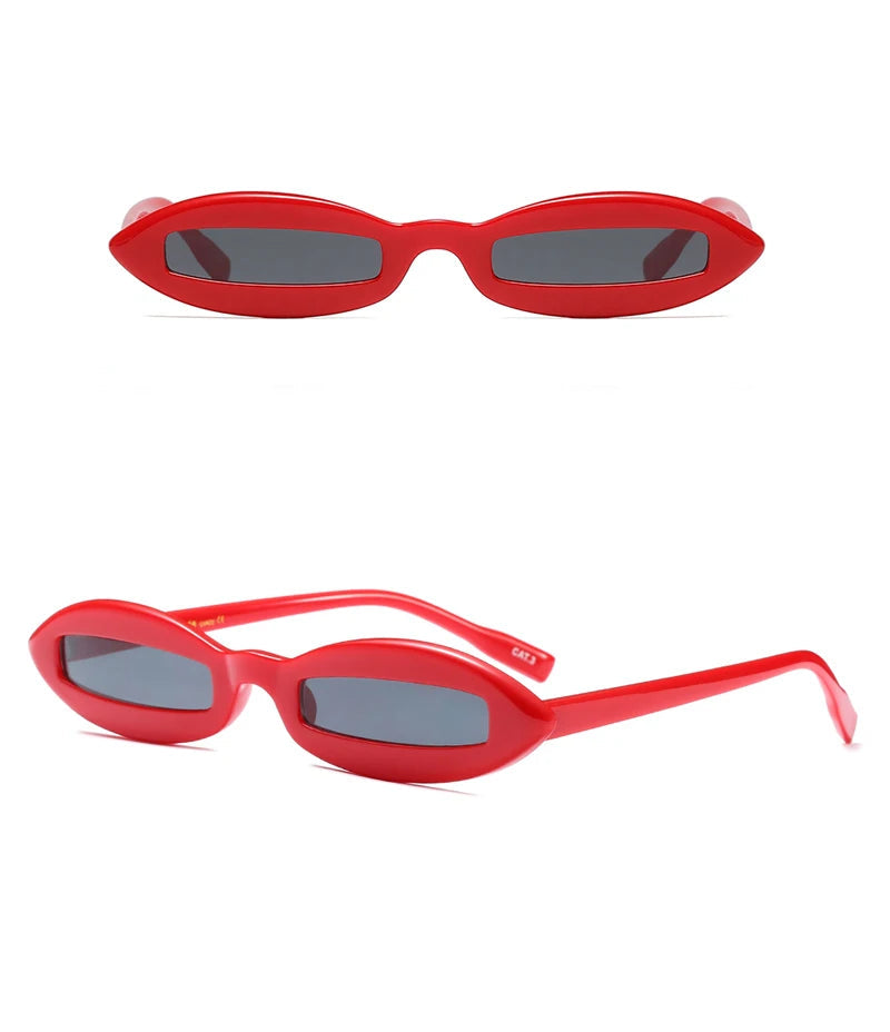 Y2K Vintage Retro Small Oval Futuristic Sunglasses