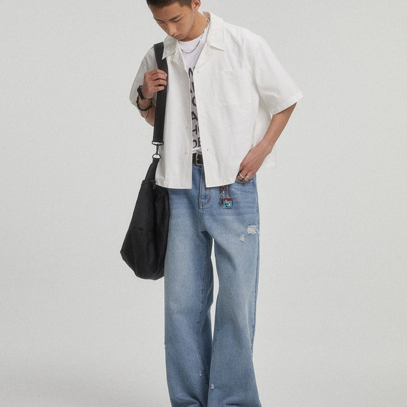 Y2K Vintage Short Sleeve Button Down Shirt