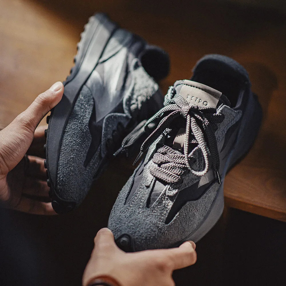 Y2K Vintage Thick-soled Black Trainers