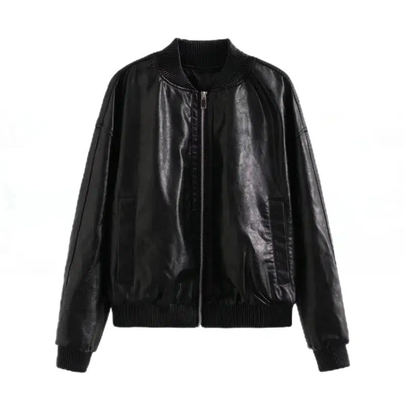 Y2K Vintage Washed Leather Jacket
