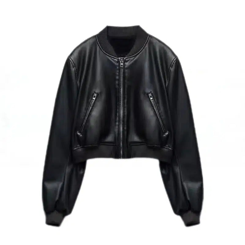 Y2K Vintage Washed Leather Jacket