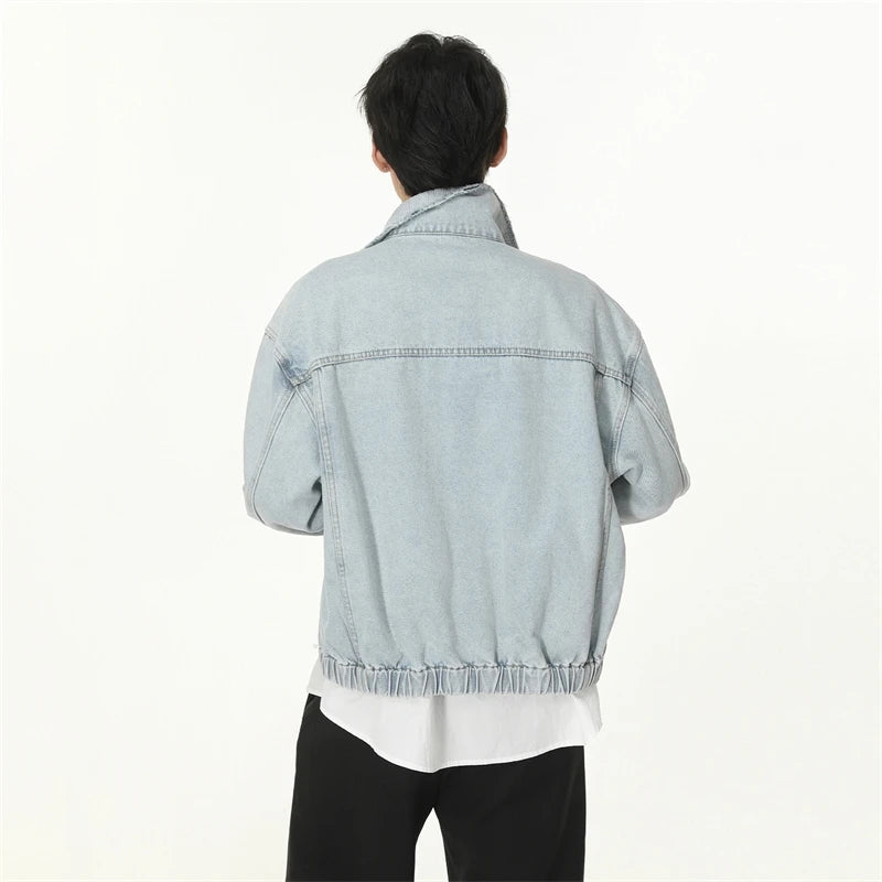 Y2K Vintage Washed Mens Button Up Denim Jacket