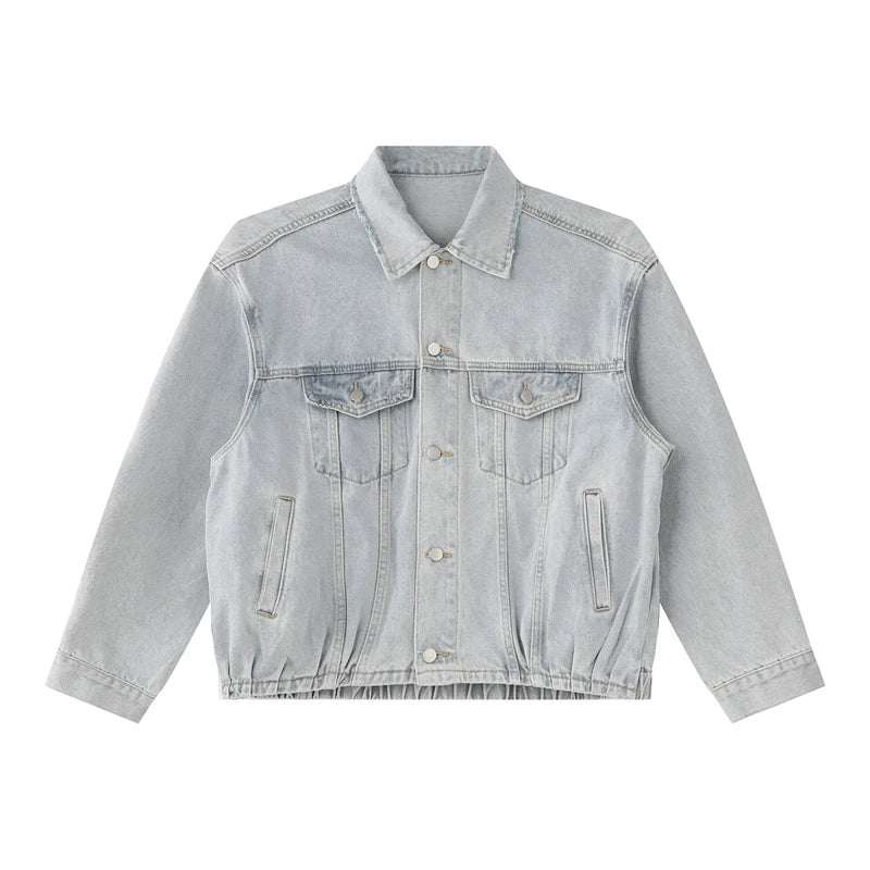 Y2K Vintage Washed Mens Button Up Denim Jacket