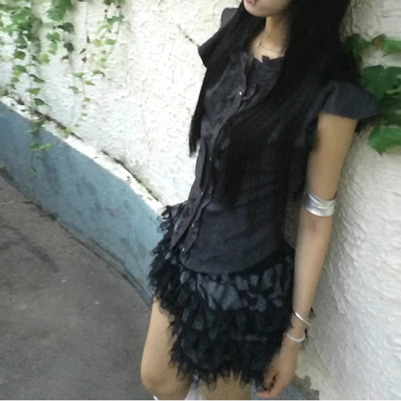 Y2K Vintage Womens Ruffled Sleeveless Blouse Shirt