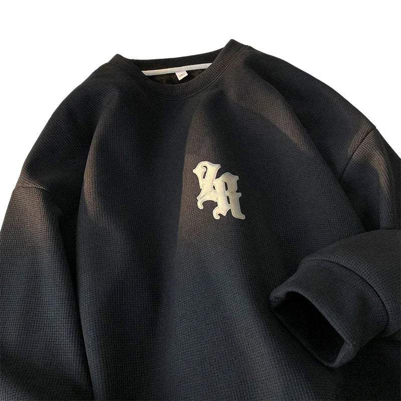 Y2K Waffle Print Sweatshirt