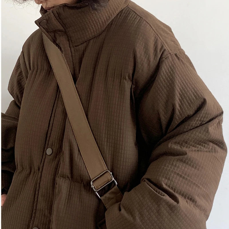 Y2K Waffle Style Padded Puffer Jacket Coat