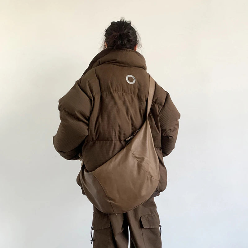 Y2K Waffle Style Padded Puffer Jacket Coat
