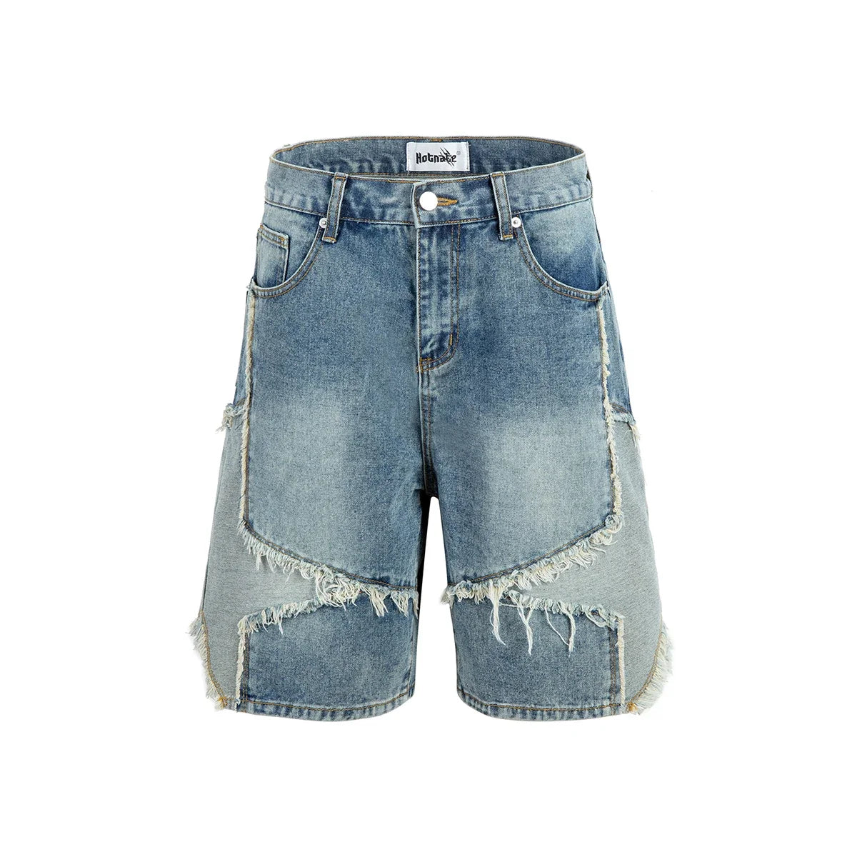 Y2K Washed Patchwork Star Straight Jorts