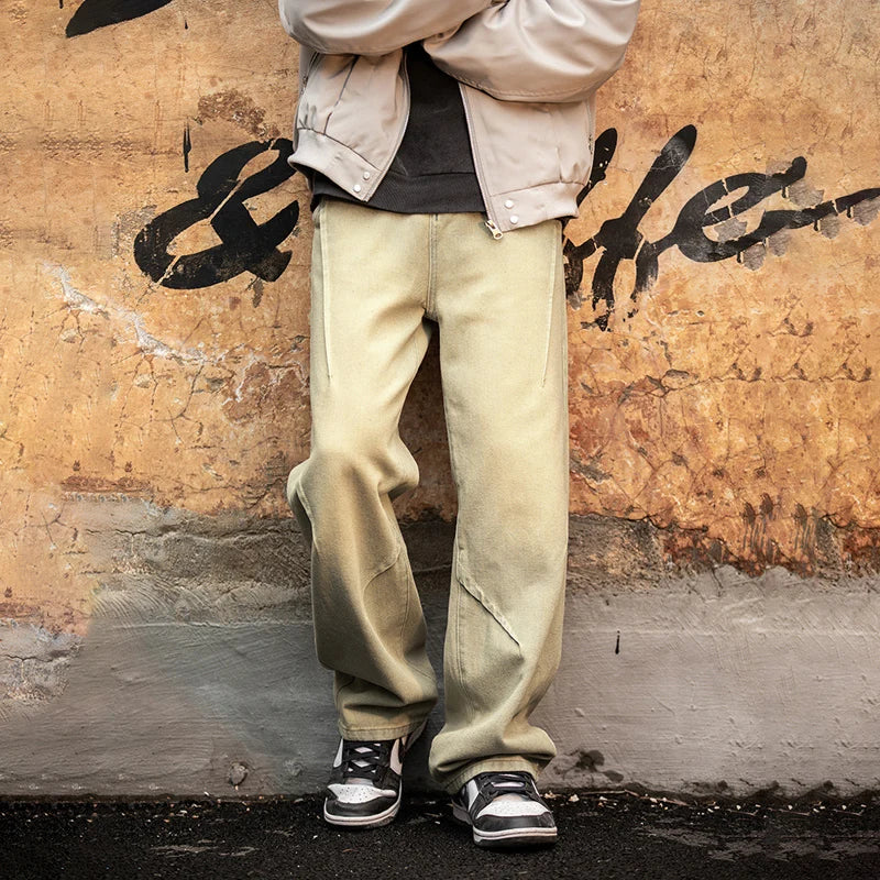 Trendy Y2K Ripped Straight-Leg Jeans