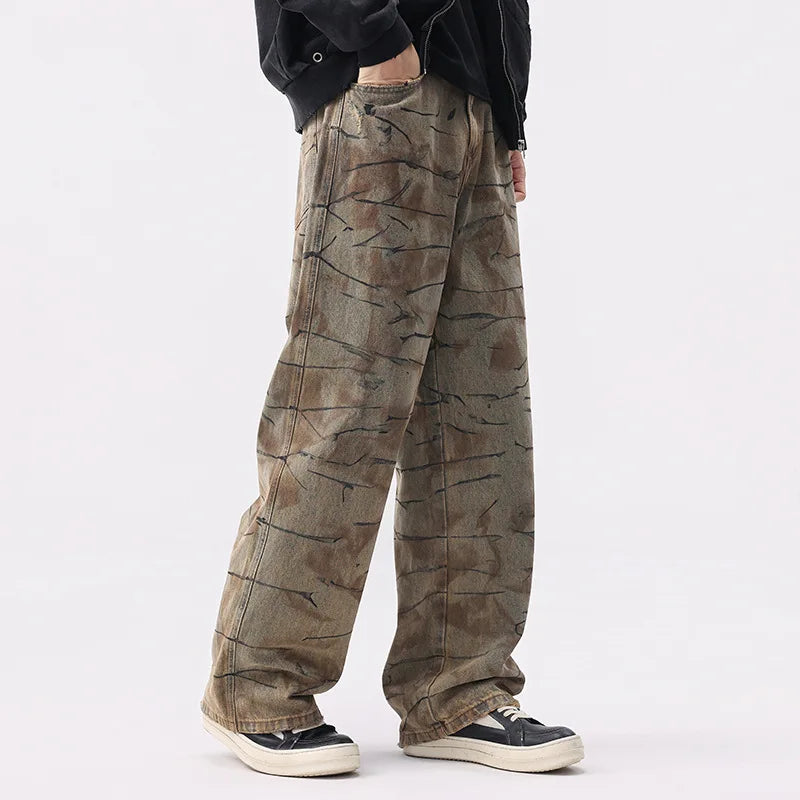Y2K Washing Mud Contrast Colour Denim Jeans