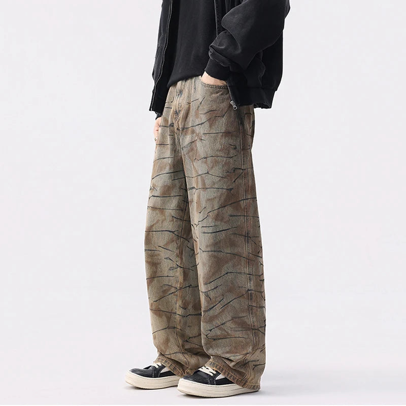 Y2K Washing Mud Contrast Colour Denim Jeans
