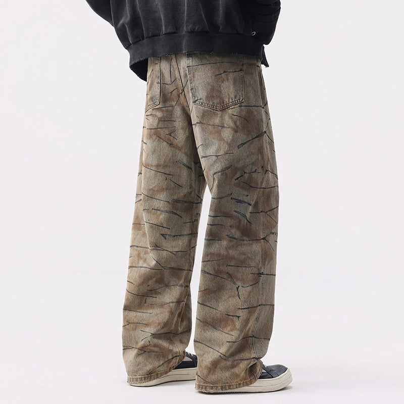 Y2K Washing Mud Contrast Colour Denim Jeans