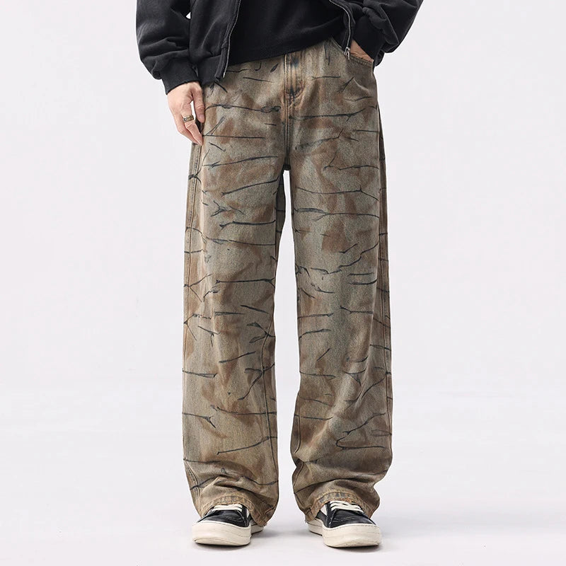 Y2K Washing Mud Contrast Colour Denim Jeans
