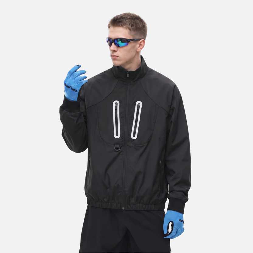 Y2K Water Resistant Outdoor Reflective Zipper Windbreaker Jacket Coat
