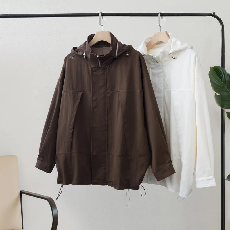 Y2K Waterproof Adjustable Long Windbreaker Jacket Coat